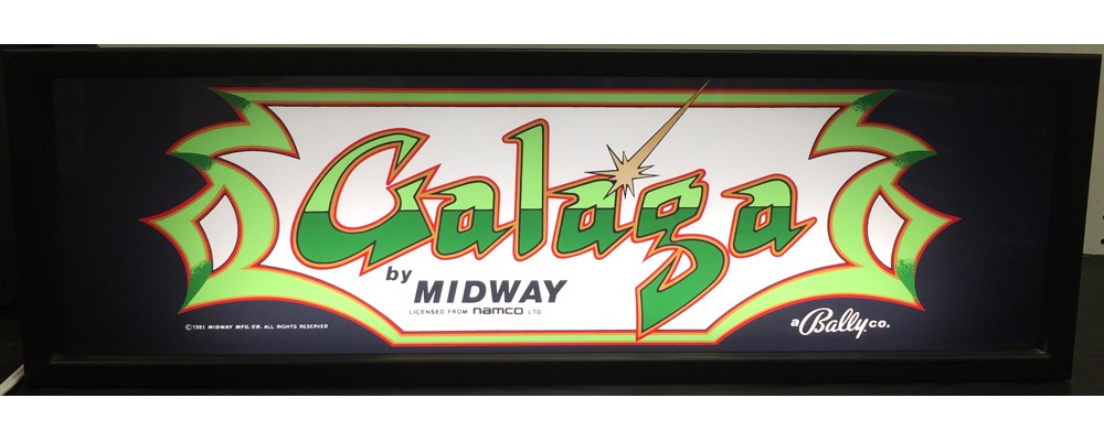 Galaga Arcade Marquee - Lightbox - Midway